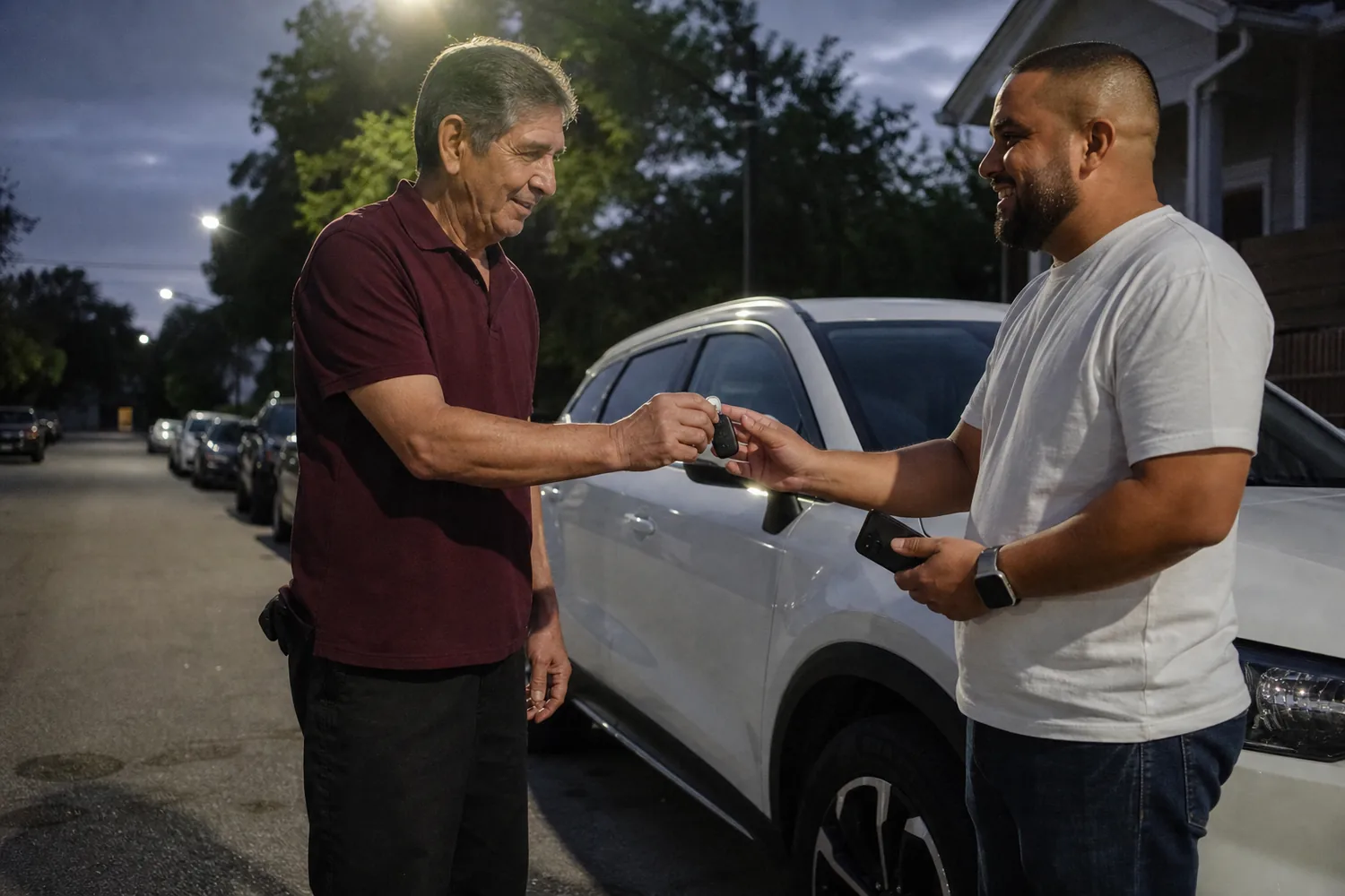 Handing keys back to a customer in Lakeland