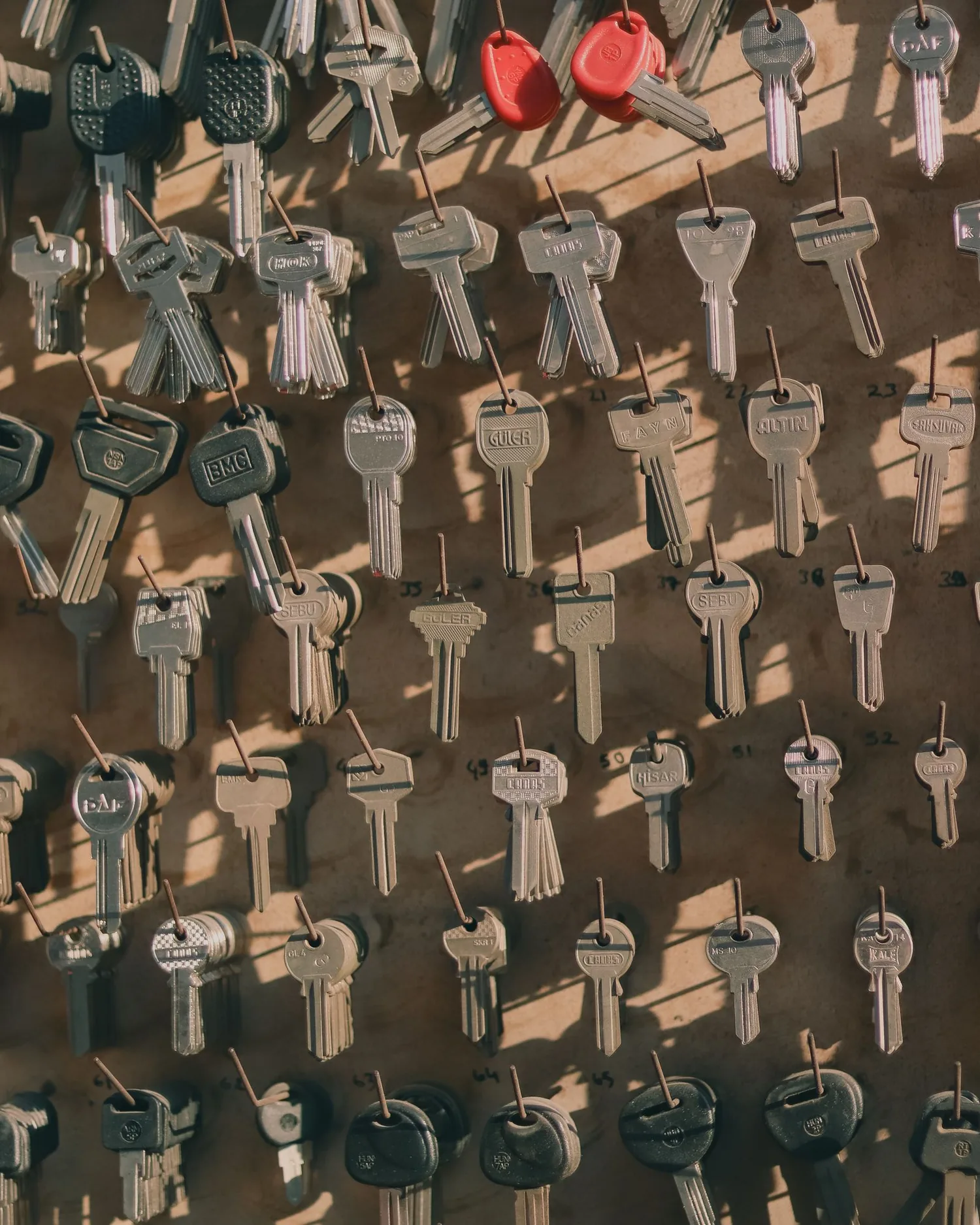 Key blanks ready to cut