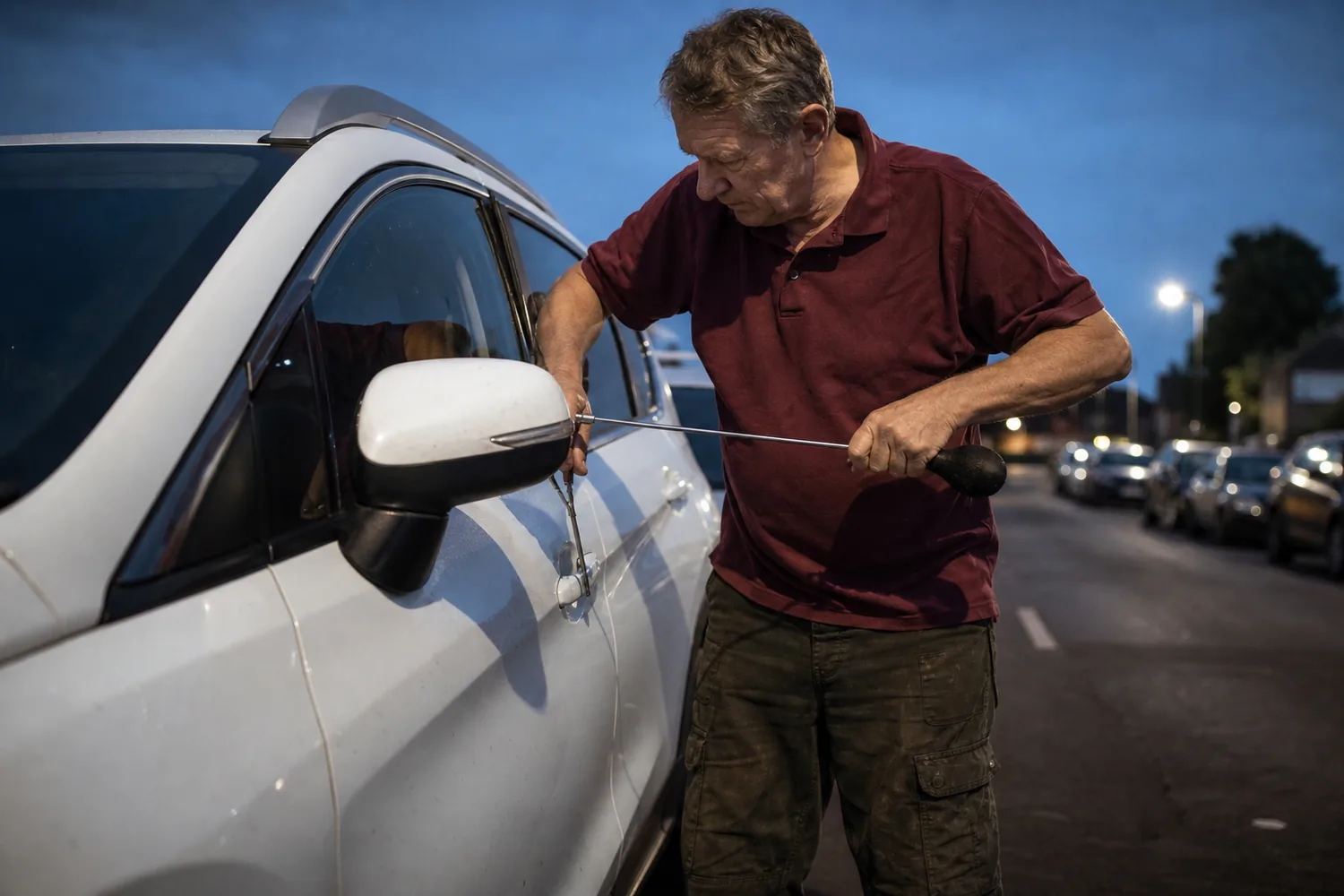 Technician opening a car door in Lakeland